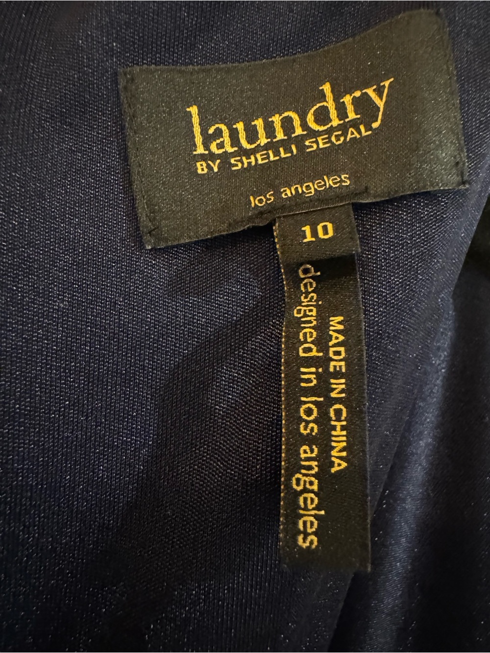 Laundry By Shelli Segal Navy 3/4 Ruched Sleeve Dress Triple belted waist, sz 10 - Picture 7 of 8